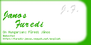janos furedi business card